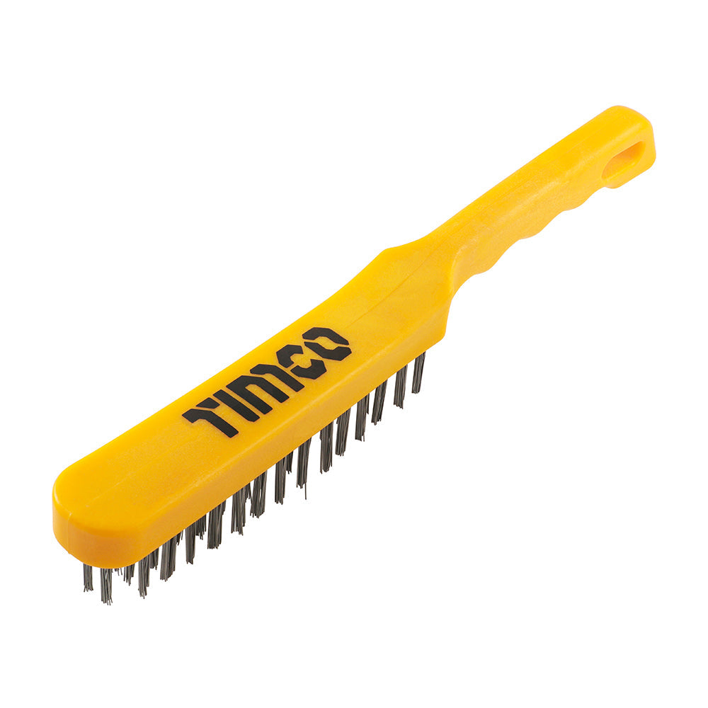 This is an image of Timco - Plastic Handle Scratch Brush - Steel 4 Rows (1 Each Unit) 4SBP