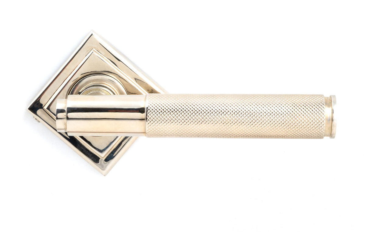 From The Anvil - Polished Nickel Brompton Lever on Rose Set (Square) - Unsprung | Sku. 50004 | Trade Door Handles.