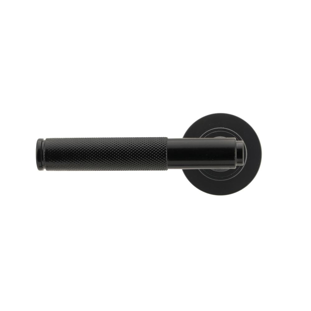 From The Anvil - Black Brompton Lever on Rose Set (Plain) - Unsprung | Sku. 50005 | Trade Door Handles.