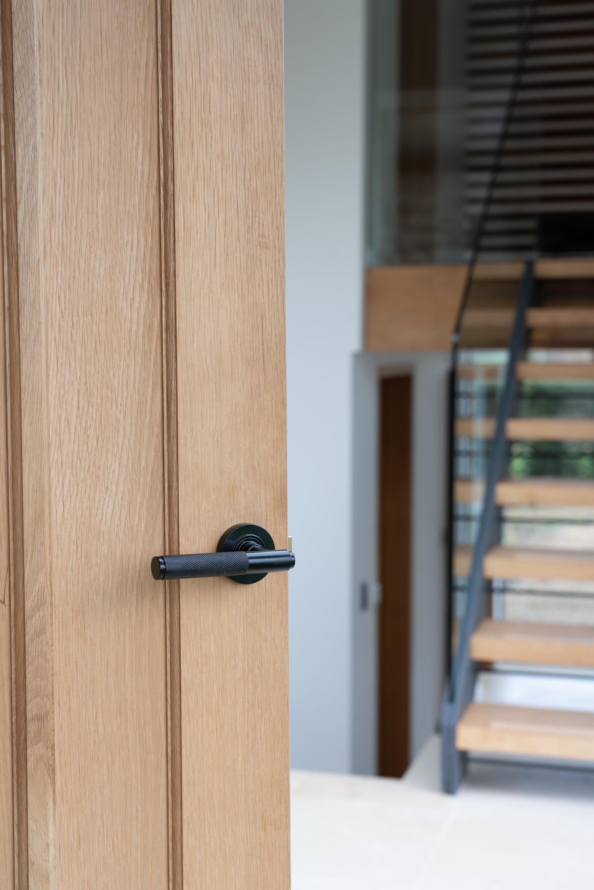 From The Anvil - Black Brompton Lever on Rose Set (Plain) - Unsprung | Sku. 50005 | Trade Door Handles.