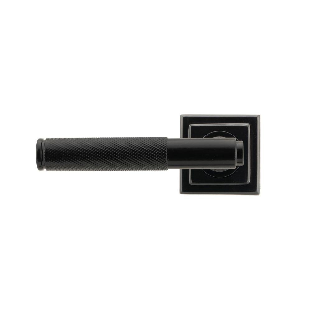 From The Anvil - Black Brompton Lever on Rose Set (Square) - Unsprung | Sku. 50008 | Trade Door Handles.