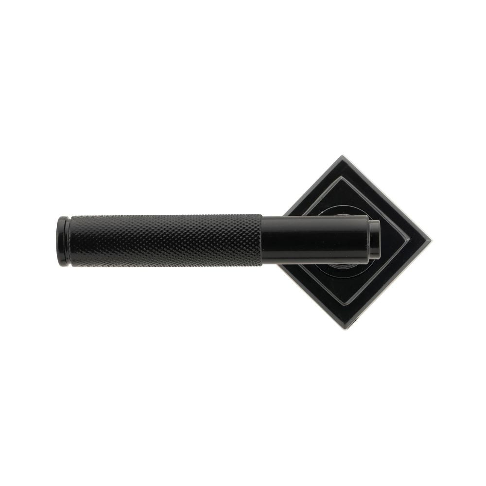 From The Anvil - Black Brompton Lever on Rose Set (Square) - Unsprung | Sku. 50008 | Trade Door Handles.
