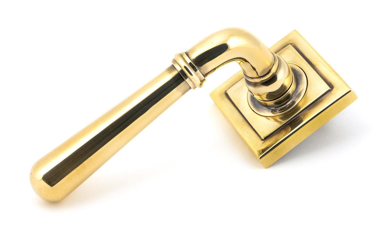 From The Anvil - Aged Brass Newbury Lever on Rose Set (Square) - Unsprung | Sku. 50020 | Trade Door Handles.