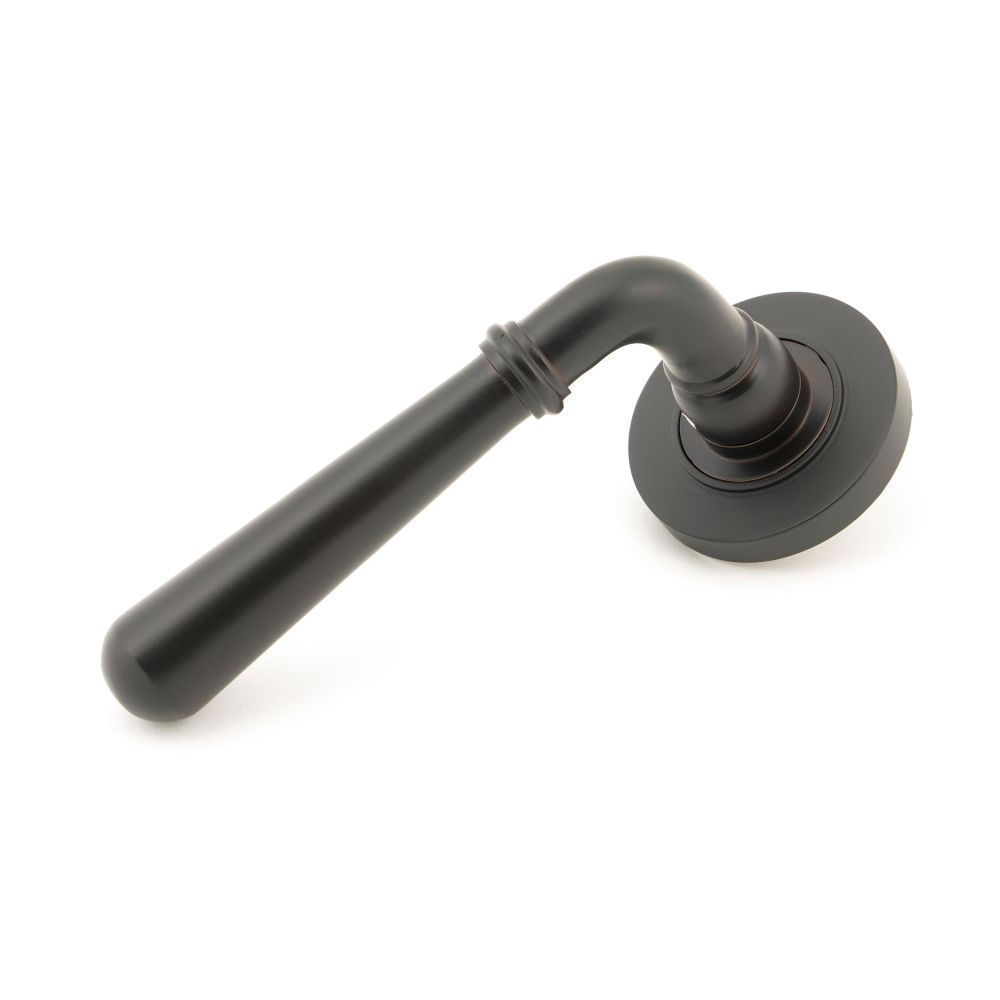 From The Anvil - Aged Bronze Newbury Lever on Rose Set (Plain) - Unsprung | Sku. 50029 | Trade Door Handles.