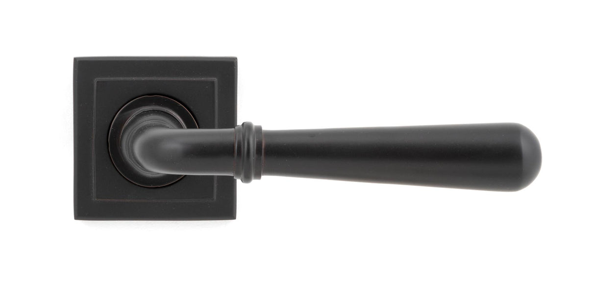 From The Anvil - Aged Bronze Newbury Lever on Rose Set (Square) - Unsprung | Sku. 50032 | Trade Door Handles.