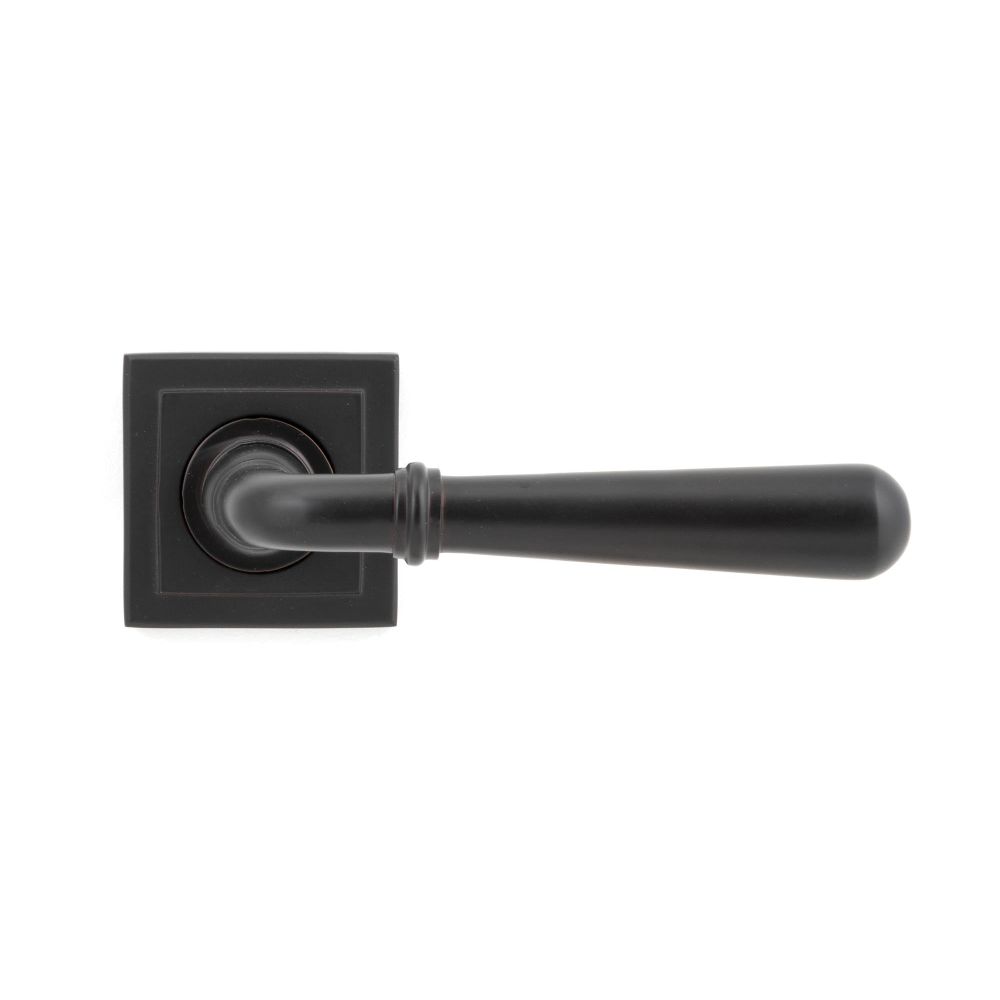 From The Anvil - Aged Bronze Newbury Lever on Rose Set (Square) - Unsprung | Sku. 50032 | Trade Door Handles.