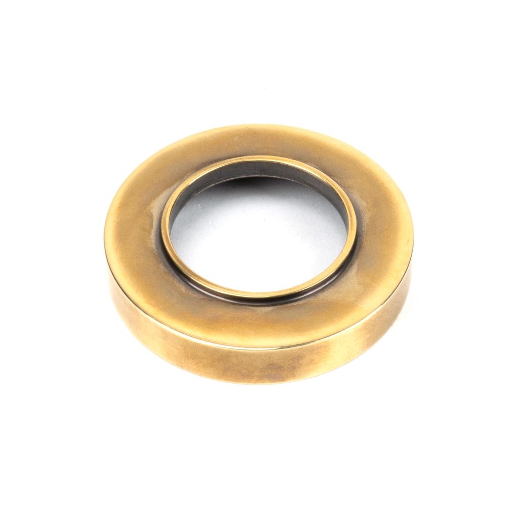 From The Anvil - Aged Brass Hammered Newbury Lever on Rose Set (Plain) - Unsprung | Sku. 50037 | Trade Door Handles.