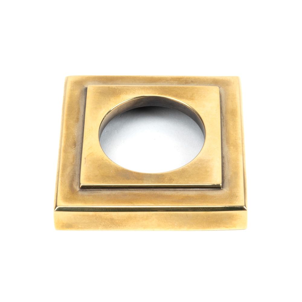 From The Anvil - Aged Brass Hammered Newbury Lever on Rose Set (Square) - Unsprung | Sku. 50040 | Trade Door Handles.