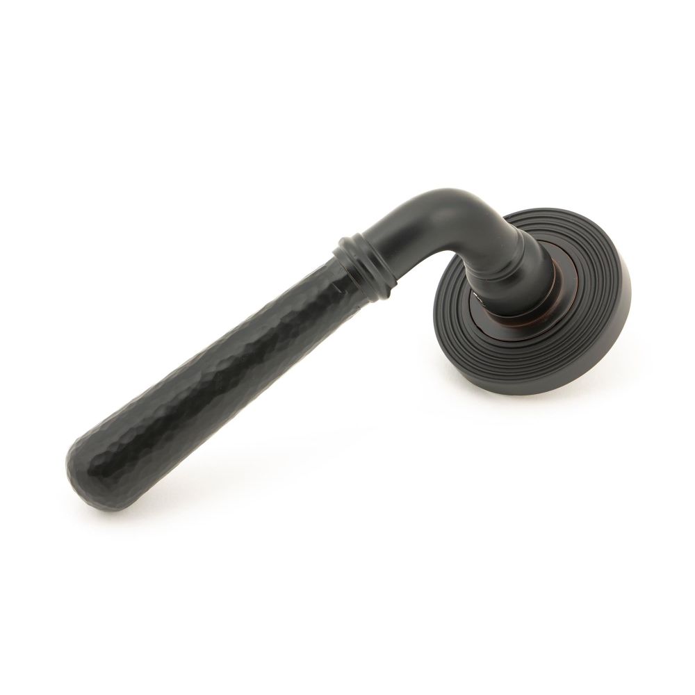 From The Anvil - Aged Bronze Hammered Newbury Lever on Rose Set (Beehive) - Unsprung | Sku. 50051 | Trade Door Handles.