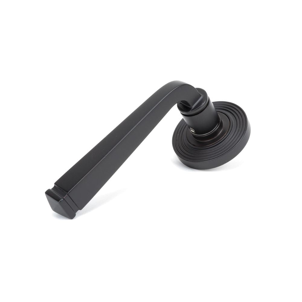 From The Anvil - Aged Bronze Avon Round Lever on Rose Set (Beehive) - Unsprung | Sku. 50059 | Trade Door Handles.