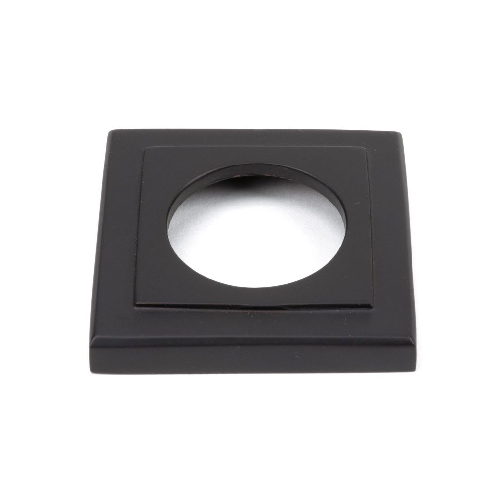 From The Anvil - Aged Bronze Avon Round Lever on Rose Set (Square) - Unsprung | Sku. 50060 | Trade Door Handles.