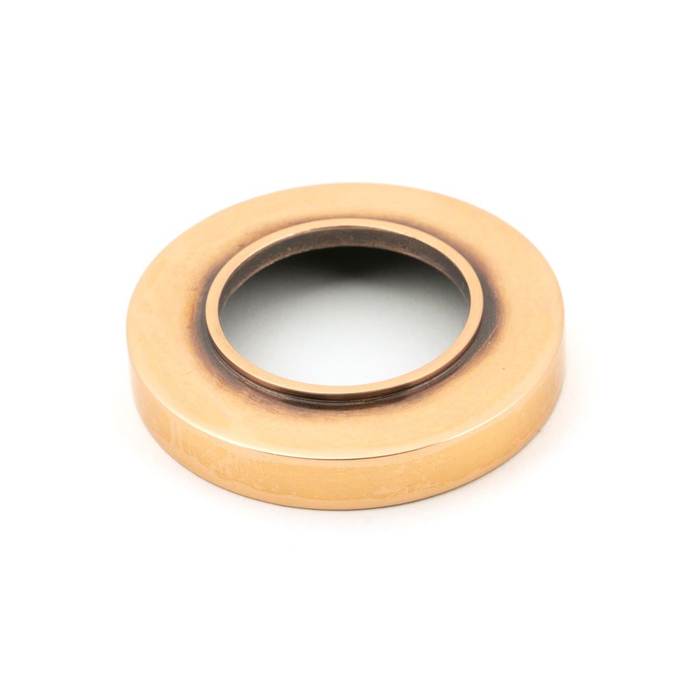 From The Anvil - Polished Bronze Avon Round Lever on Rose Set (Plain) - Unsprung | Sku. 50061 | Trade Door Handles.