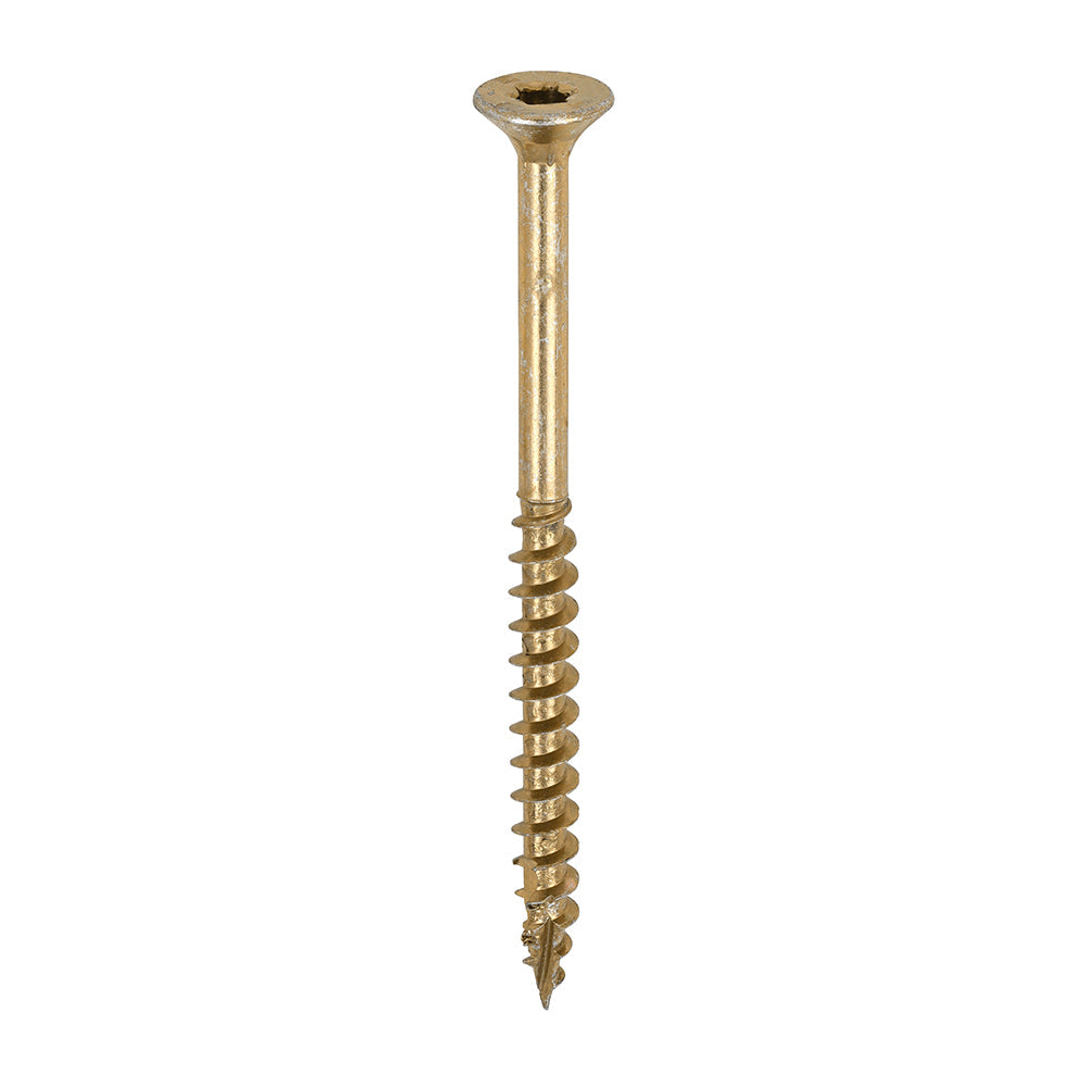 This is an image of Timco - C2 Clamp-Fix Screws - TX - Double Countersunk with Ribs - Twin-Cut - Yellow 5.0 x 70mm - (375 PCS Tub) 50070C2CTUB