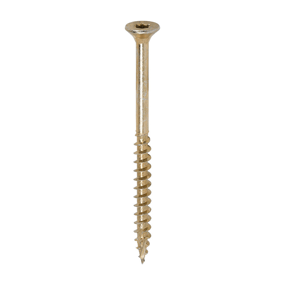 This is an image of Timco - C2 Clamp-Fix Screws - TX - Double Countersunk with Ribs - Twin-Cut - Yellow 5.0 x 70mm - (200 PCS Box) 50070C2C