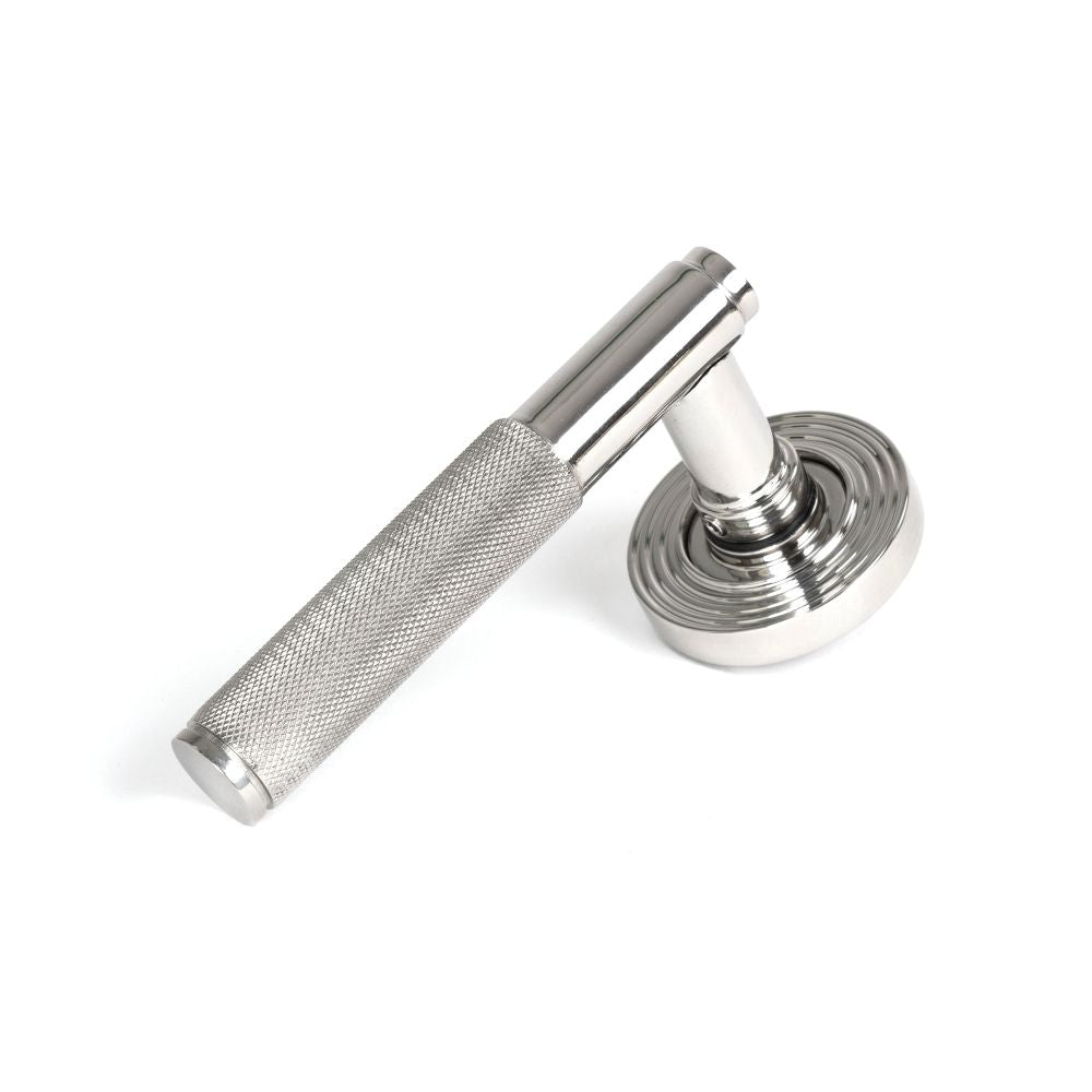 From The Anvil - Polished Marine SS (316) Brompton Lever on Rose Set (Beehive) - Unsprung | Sku. 50071 | Trade Door Handles.