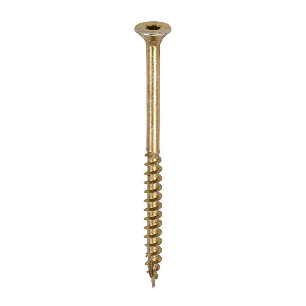This is an image of Timco - C2 Clamp-Fix Screws - TX - Double Countersunk with Ribs - Twin-Cut - Yellow 5.0 x 75mm - (200 PCS Box) 50075C2C
