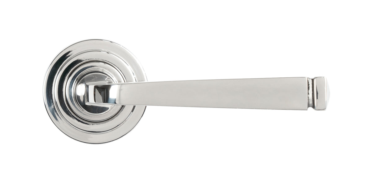 From The Anvil - Polished Marine SS (316) Avon Round Lever on Rose Set (Art Deco) U | Sku. 50078 | Trade Door Handles.