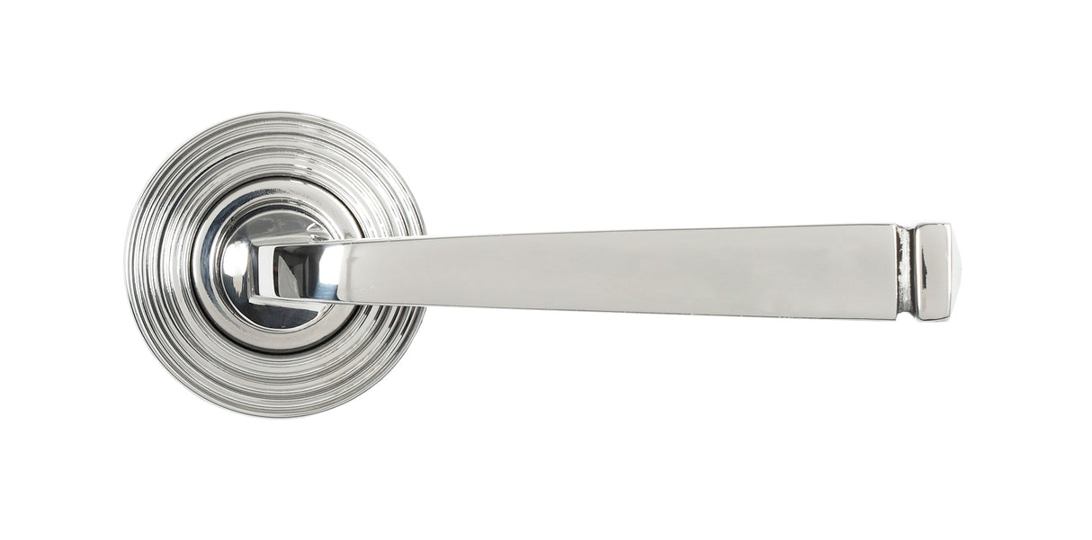 From The Anvil - Polished Marine SS (316) Avon Round Lever on Rose Set (Beehive) - Unsprung | Sku. 50079 | Trade Door Handles.