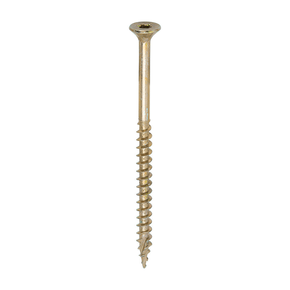 This is an image of Timco - C2 Clamp-Fix Screws - TX - Double Countersunk with Ribs - Twin-Cut - Yellow 5.0 x 80mm - (200 PCS Box) 50080C2C