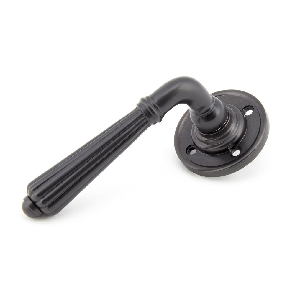 From The Anvil - Aged Bronze Hinton Lever on Rose Set - Unsprung | Sku. 50084 | Trade Door Handles.