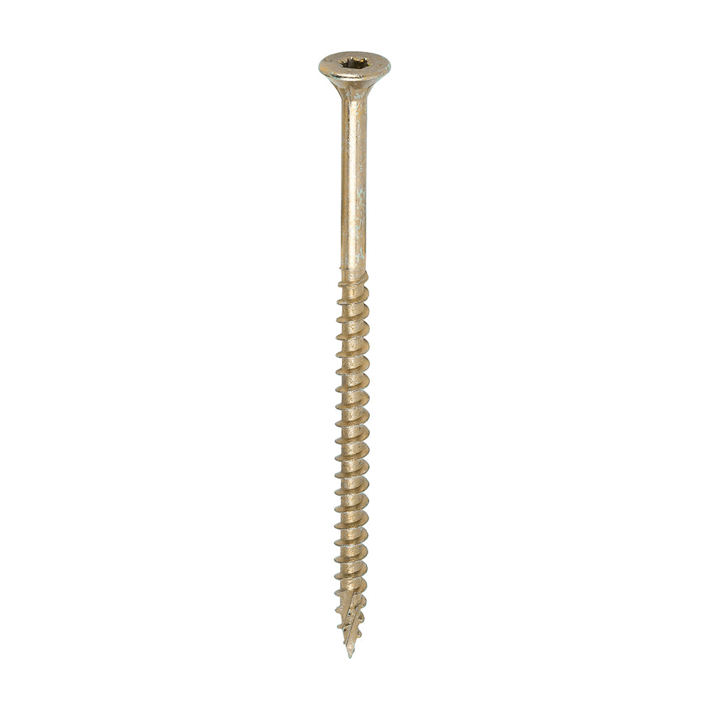 This is an image of Timco - C2 Clamp-Fix Screws - TX - Double Countersunk with Ribs - Twin-Cut - Yellow 5.0 x 90mm - (100 PCS Box) 50090C2C