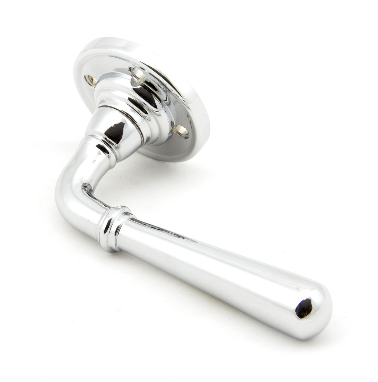 From The Anvil - Polished Chrome Newbury Lever on Rose Set - Unsprung | Sku. 50093 | Trade Door Handles.