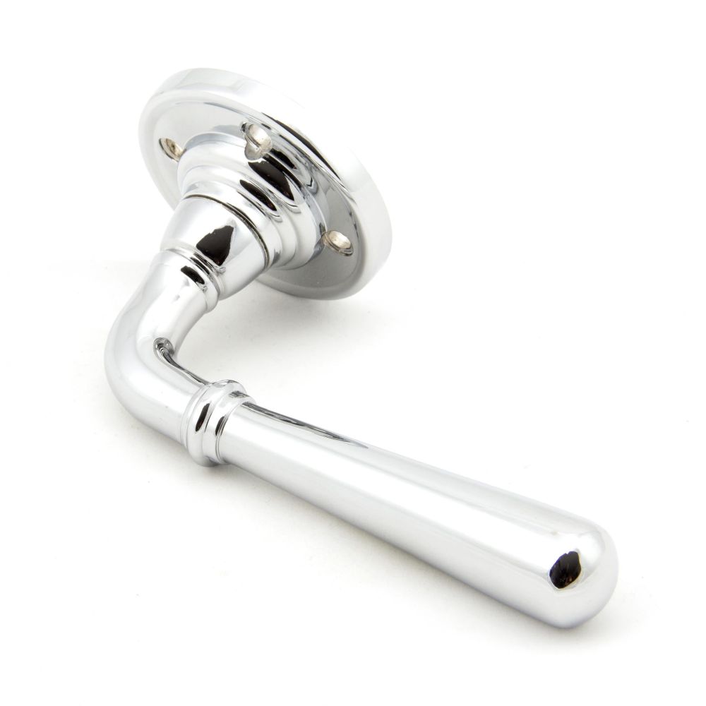 From The Anvil - Polished Chrome Newbury Lever on Rose Set - Unsprung | Sku. 50093 | Trade Door Handles.
