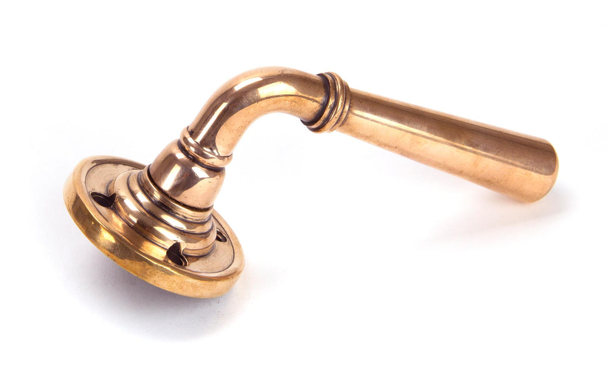 From The Anvil - Polished Bronze Newbury Lever on Rose Set - Unsprung | Sku. 50095 | Trade Door Handles.