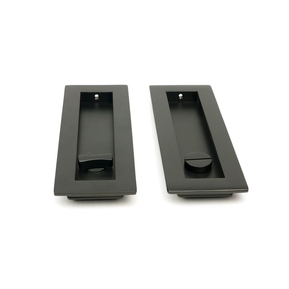 From The Anvil - Aged Bronze 175mm Plain Rectangular Pull - Privacy Set | Sku. 50122 | Trade Door Handles.