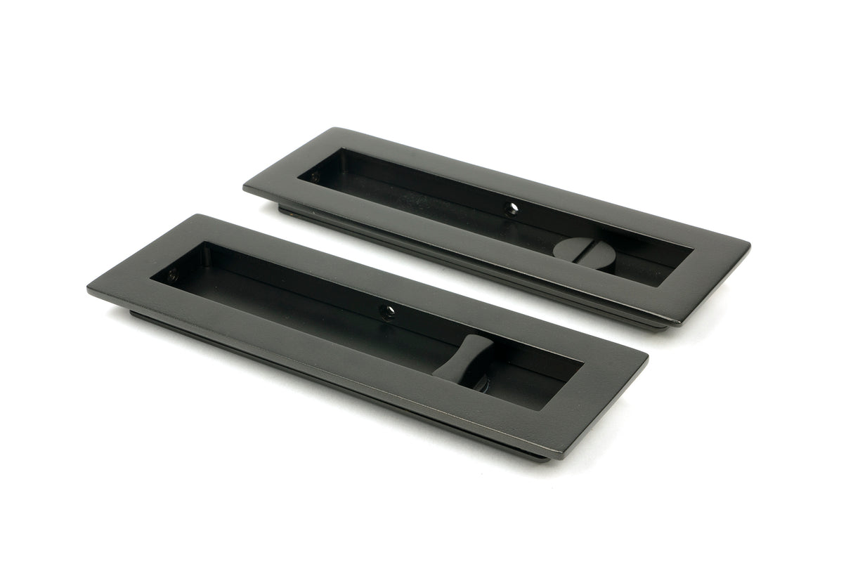 From The Anvil - Aged Bronze 175mm Plain Rectangular Pull - Privacy Set | Sku. 50122 | Trade Door Handles.