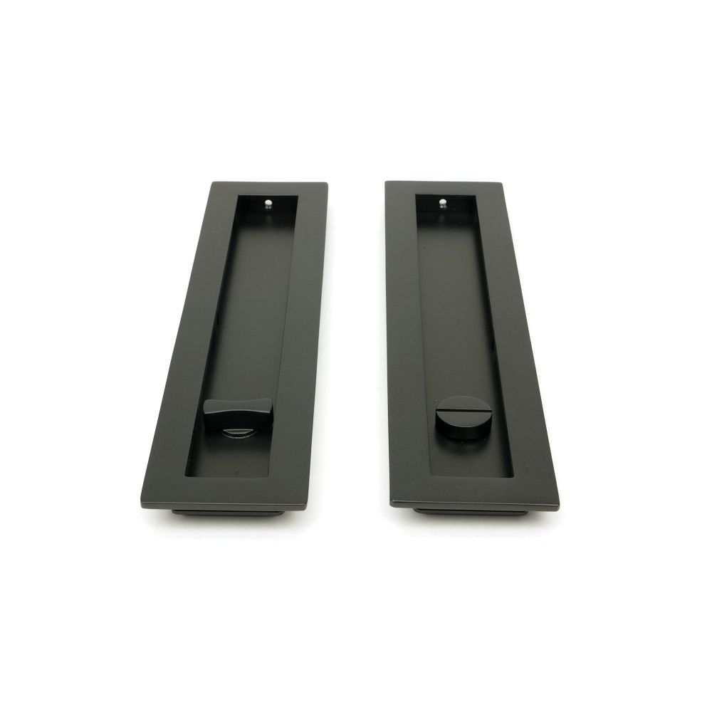 From The Anvil - Aged Bronze 250mm Plain Rectangular Pull - Privacy Set | Sku. 50123 | Trade Door Handles.