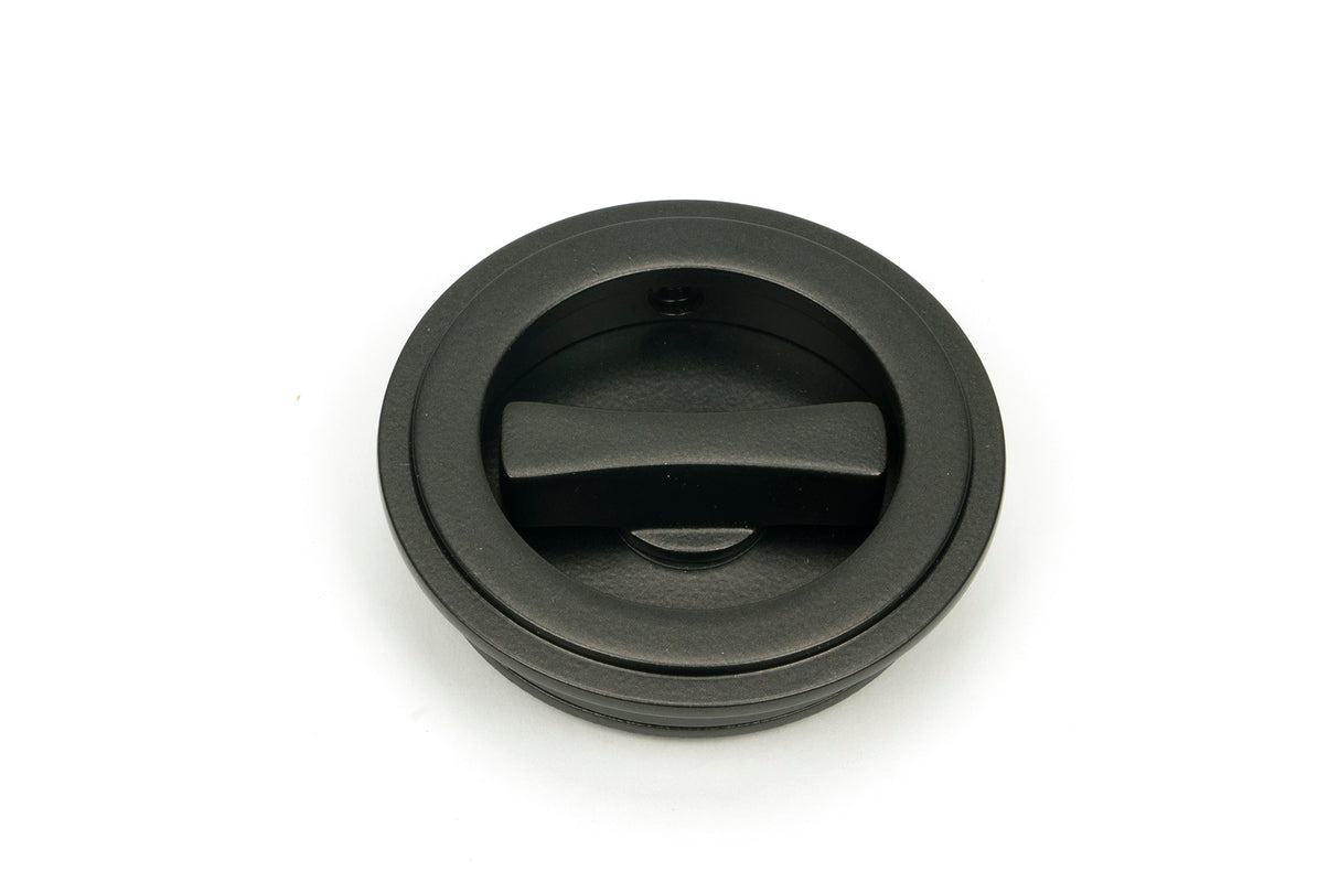 From The Anvil - Aged Bronze 60mm Art Deco Round Pull - Privacy Set | Sku. 50128 | Trade Door Handles.