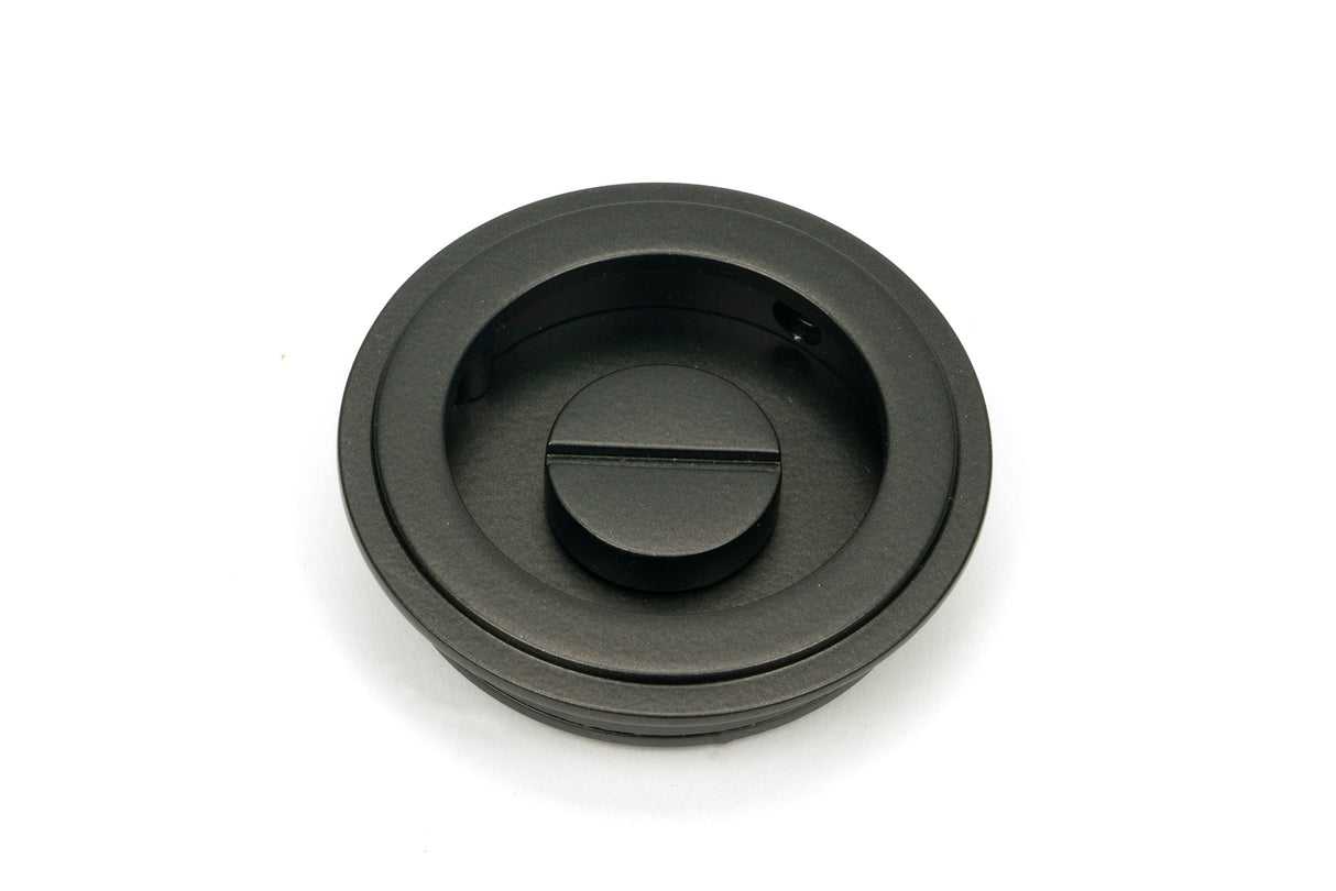 From The Anvil - Aged Bronze 60mm Art Deco Round Pull - Privacy Set | Sku. 50128 | Trade Door Handles.