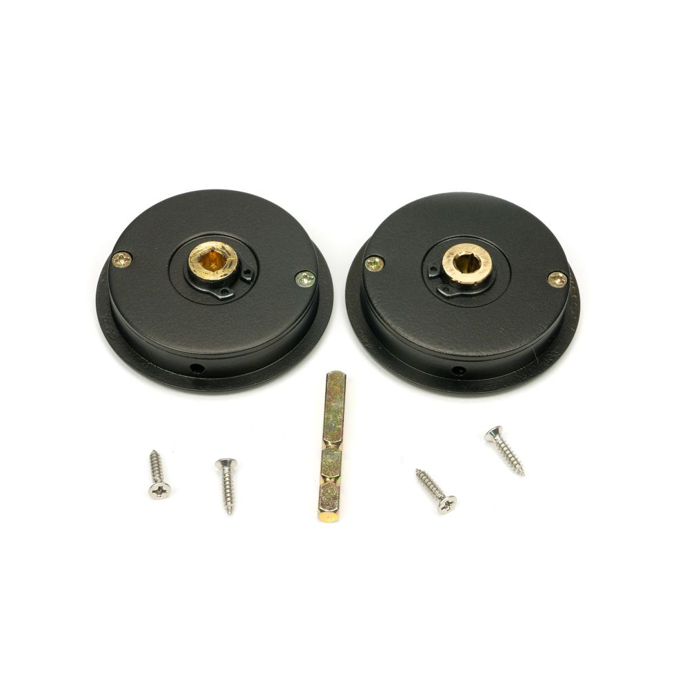 From The Anvil - Aged Bronze 60mm Art Deco Round Pull - Privacy Set | Sku. 50128 | Trade Door Handles.