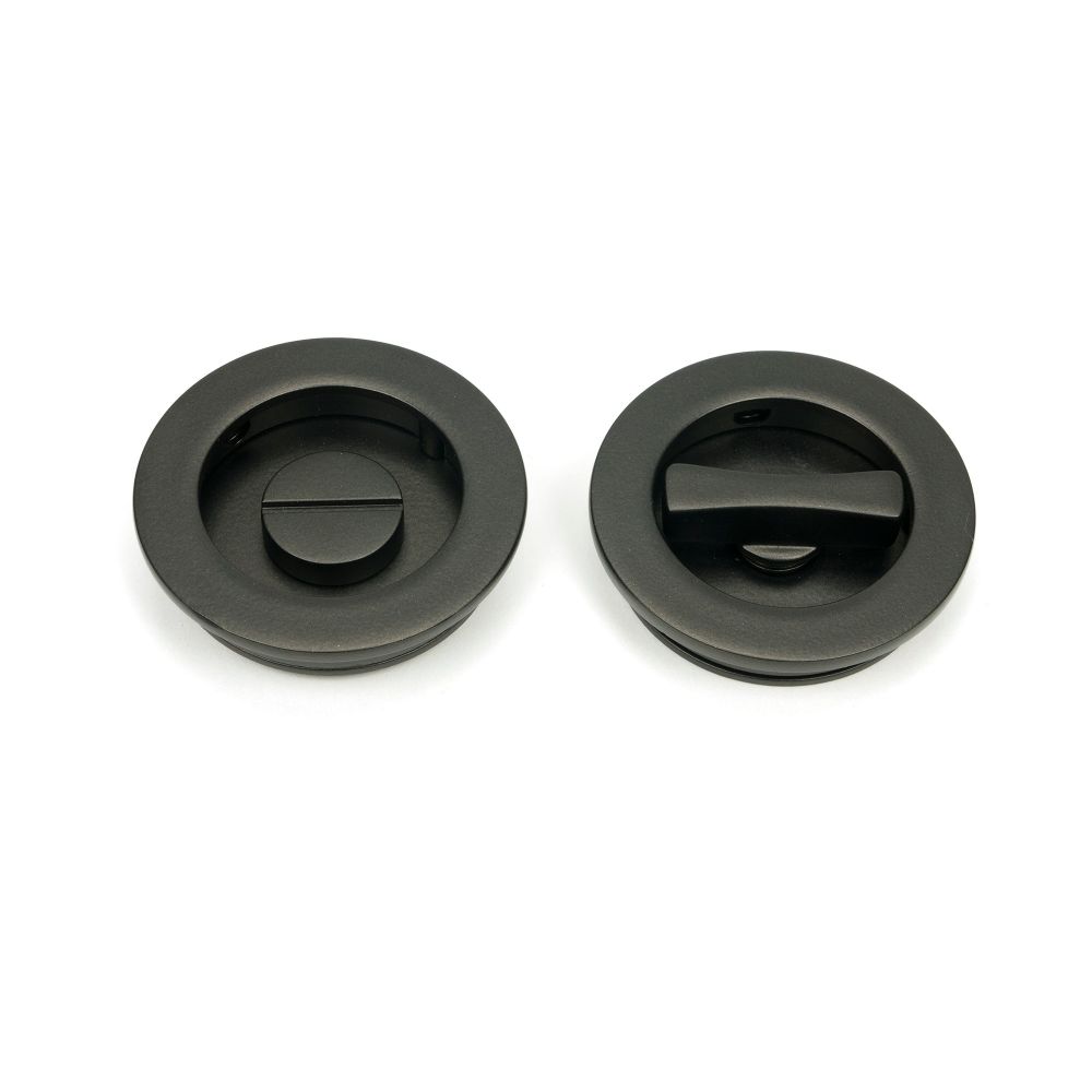 From The Anvil - Aged Bronze 60mm Plain Round Pull - Privacy Set | Sku. 50130 | Trade Door Handles.