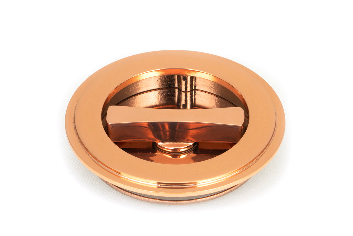 From The Anvil - Polished Bronze 75mm Art Deco Round Pull - Privacy Set | Sku. 50147 | Trade Door Handles.