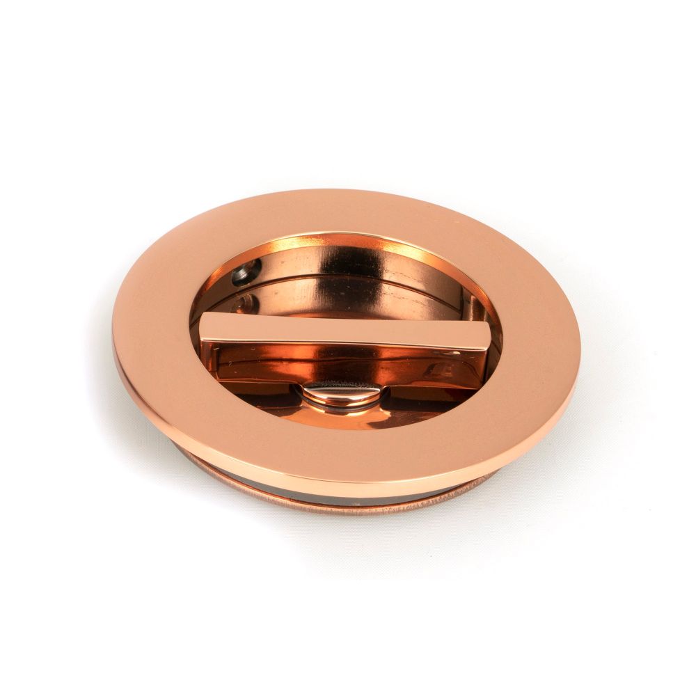 From The Anvil - Polished Bronze 75mm Plain Round Pull - Privacy Set | Sku. 50149 | Trade Door Handles.
