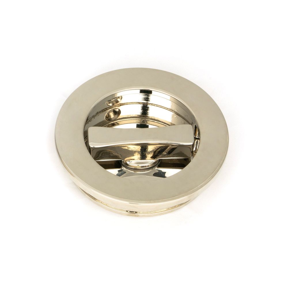 From The Anvil - Polished Nickel 60mm Plain Round Pull - Privacy Set | Sku. 50166 | Trade Door Handles.