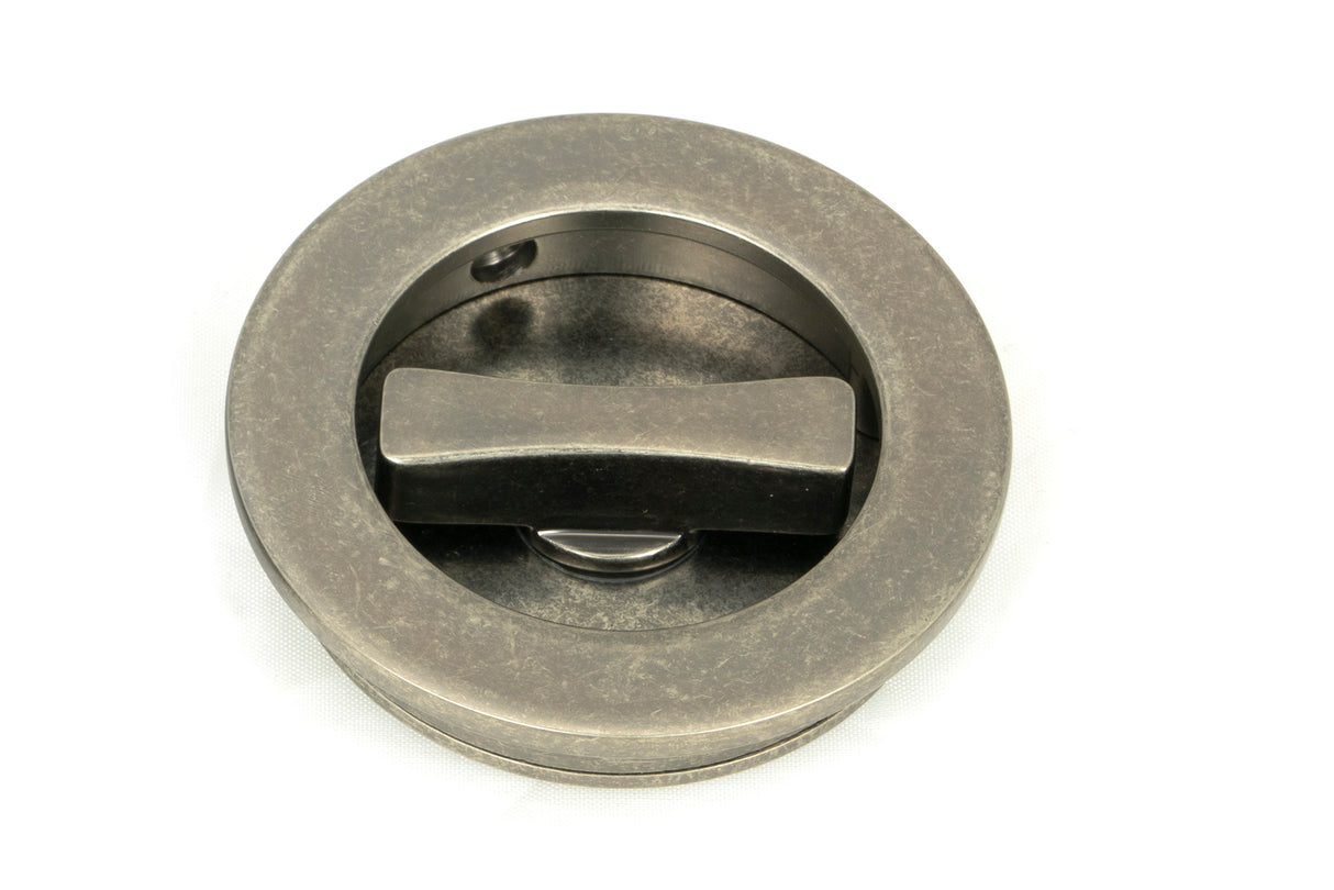 From The Anvil - Pewter 60mm Plain Round Pull - Privacy Set | Sku. 50184 | Trade Door Handles.
