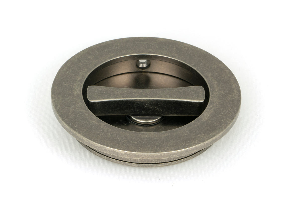 From The Anvil - Pewter 75mm Plain Round Pull - Privacy Set | Sku. 50185 | Trade Door Handles.