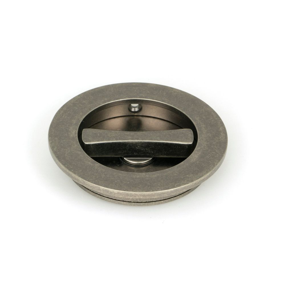 From The Anvil - Pewter 75mm Plain Round Pull - Privacy Set | Sku. 50185 | Trade Door Handles.
