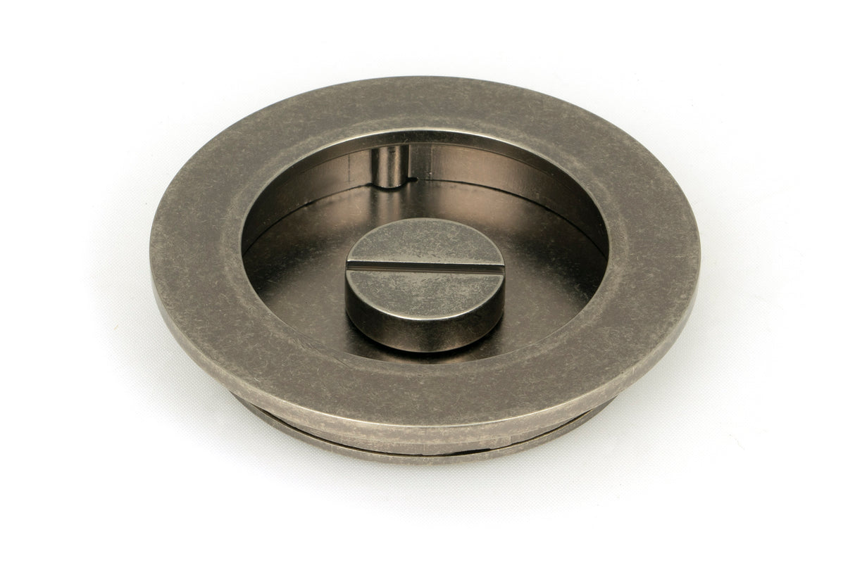 From The Anvil - Pewter 75mm Plain Round Pull - Privacy Set | Sku. 50185 | Trade Door Handles.
