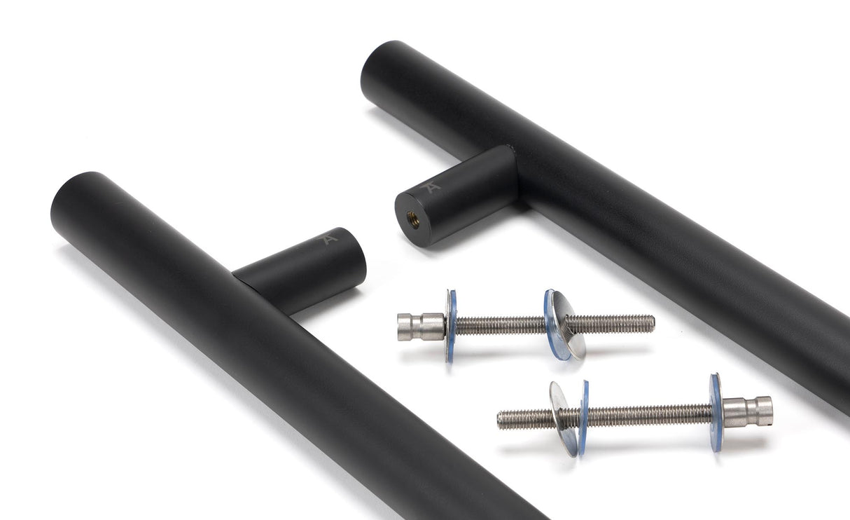 From The Anvil - Matt Black SS (316) 1.8m T Bar Handle B2B Fix 32mm | Sku. 50268 | Trade Door Handles.