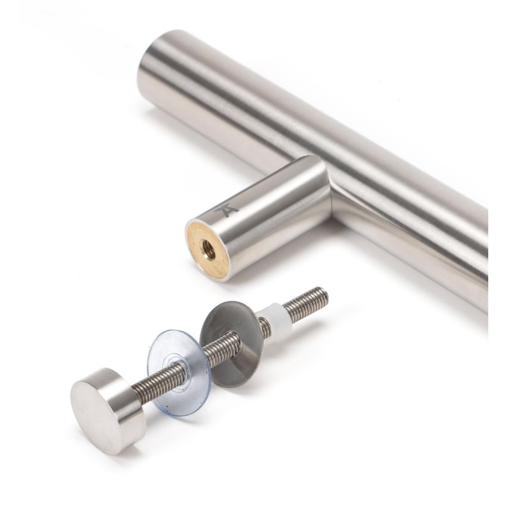 From The Anvil - Satin SS (304) 100mm Bolt Fixings for T Bar (2) | Sku. 50271 | Trade Door Handles.