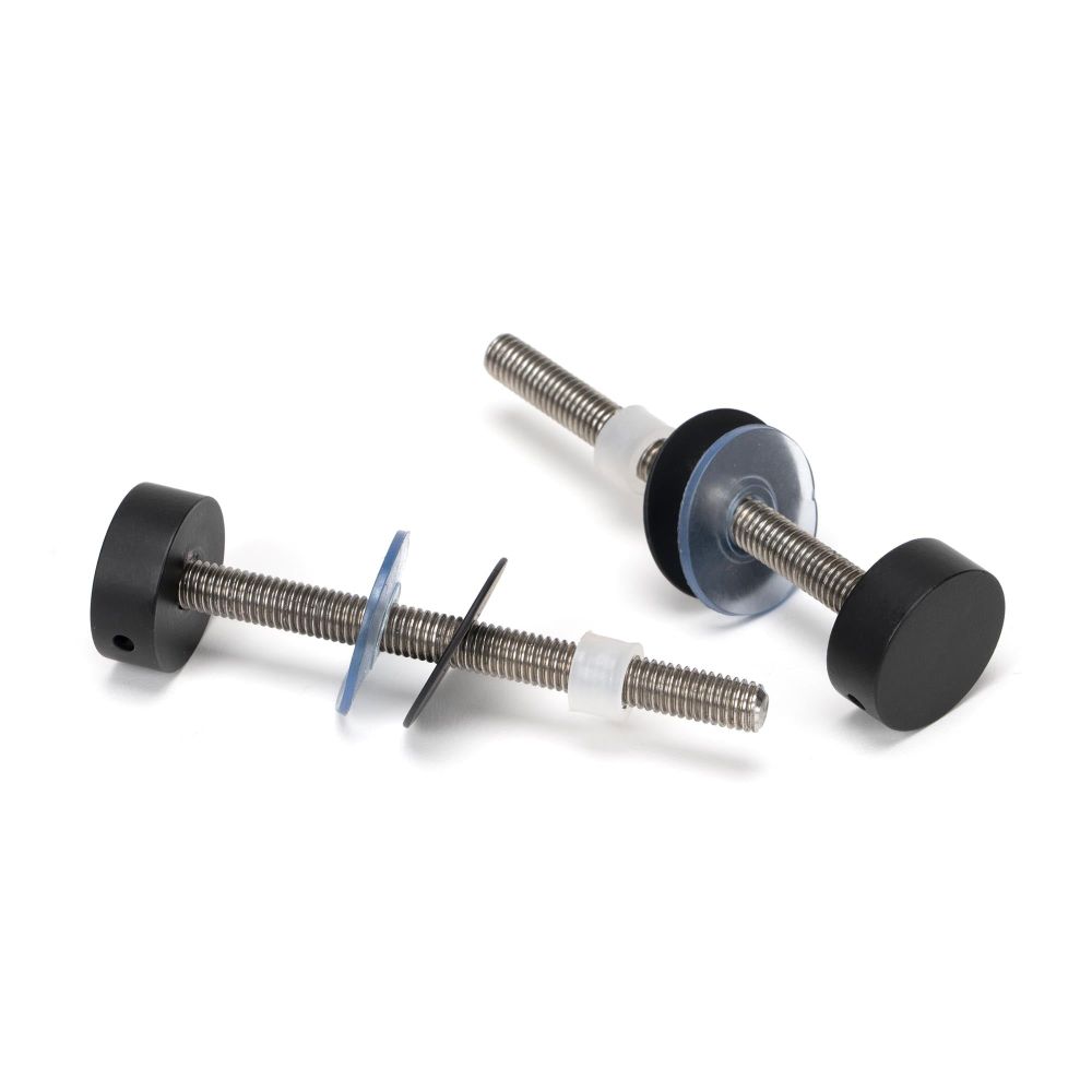 From The Anvil - Matt Black SS (304) 100mm Bolt Fixings for T Bar (2) | Sku. 50273 | Trade Door Handles.