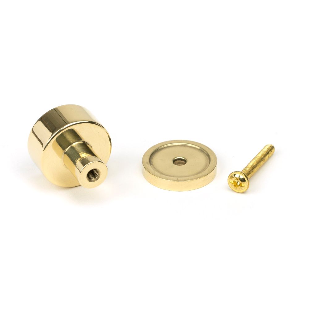 From The Anvil - Polished Brass Kelso Cabinet Knob - 25mm (Plain) | Sku. 50292 | Trade Door Handles.