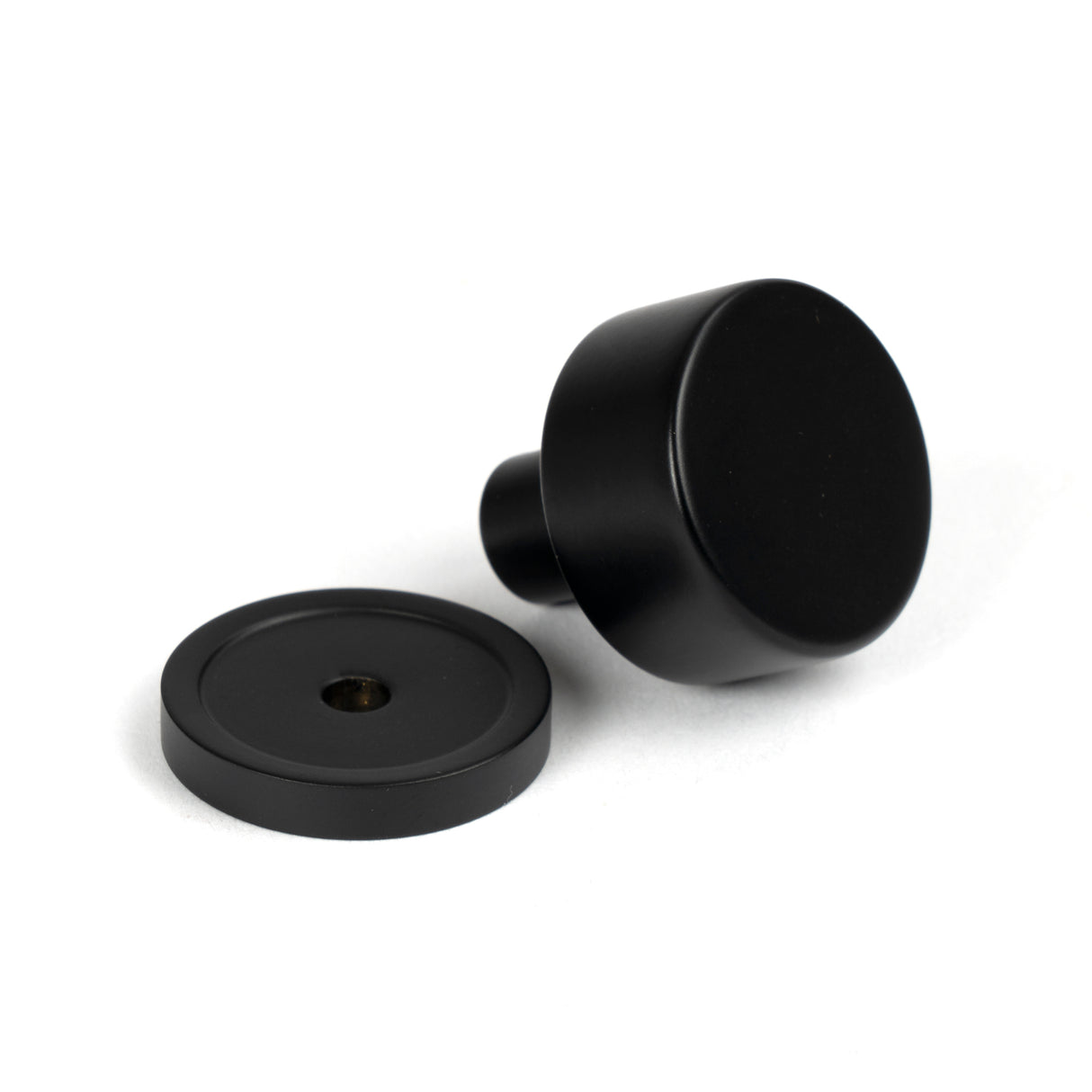 From The Anvil - Matt Black Kelso Cabinet Knob - 25mm (Plain) | Sku. 50337 | Trade Door Handles.