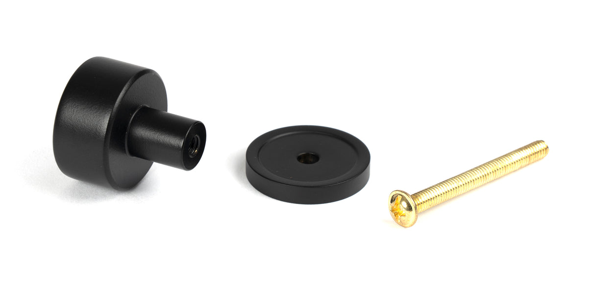 From The Anvil - Matt Black Kelso Cabinet Knob - 25mm (Plain) | Sku. 50337 | Trade Door Handles.