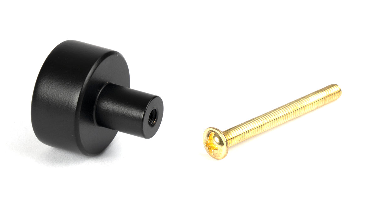 From The Anvil - Matt Black Kelso Cabinet Knob - 25mm (No rose) | Sku. 50338 | Trade Door Handles.