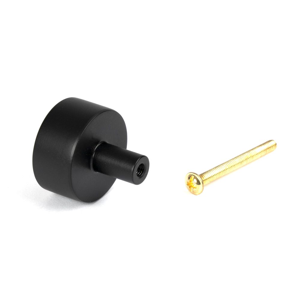 From The Anvil - Matt Black Kelso Cabinet Knob - 32mm (No rose) | Sku. 50341 | Trade Door Handles.